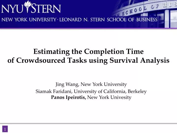 estimating the completion time of crowdsourced tasks using survival analysis