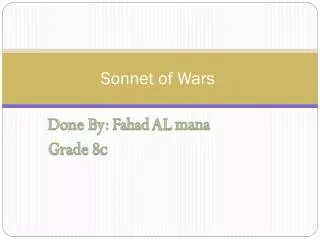 Sonnet of Wars