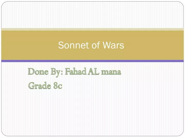 sonnet of wars