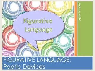 FIGURATIVE LANGUAGE: Poetic Devices