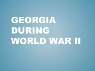 Georgia during World War II