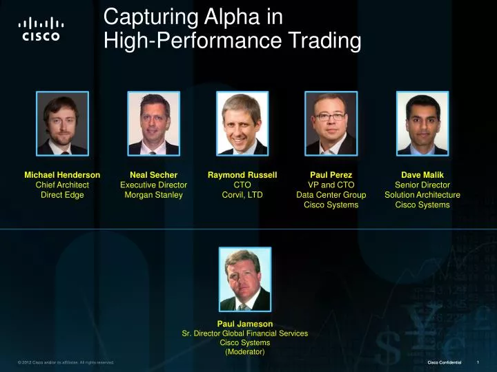 capturing alpha i n high performance trading