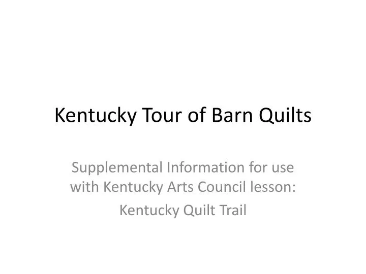 kentucky tour of barn quilts
