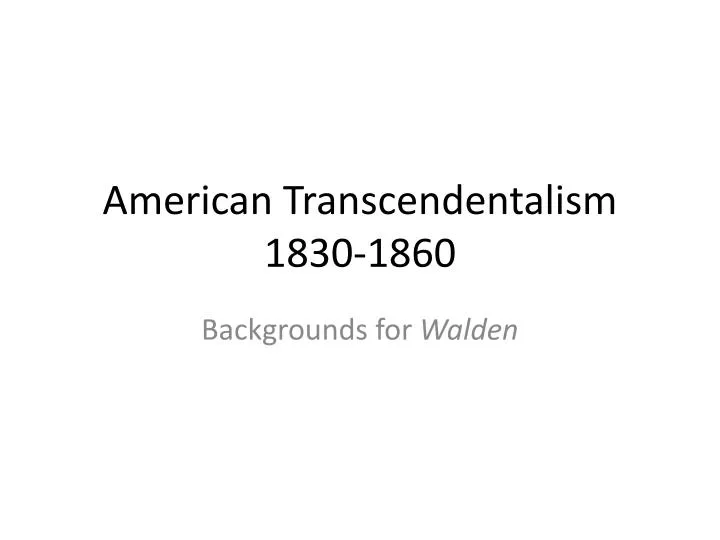 american transcendentalism 1830 1860