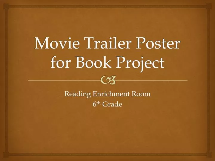 movie trailer poster for book project