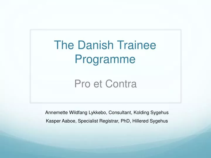 the danish trainee programme