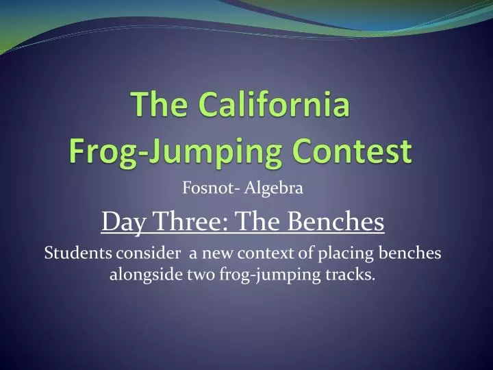 the california frog jumping contest