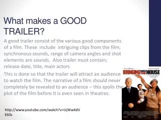 What makes a GOOD TRAILER?