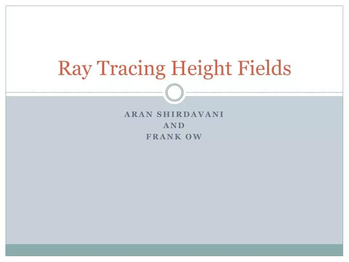 ray tracing height fields