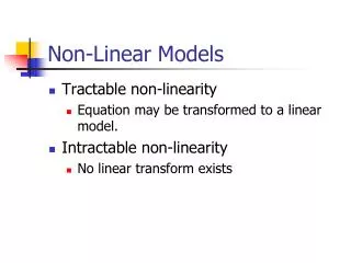Non-Linear Models