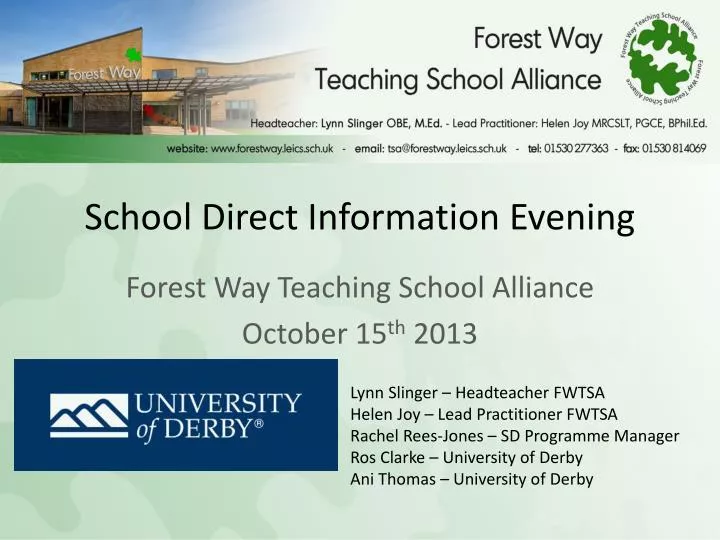 school direct information evening