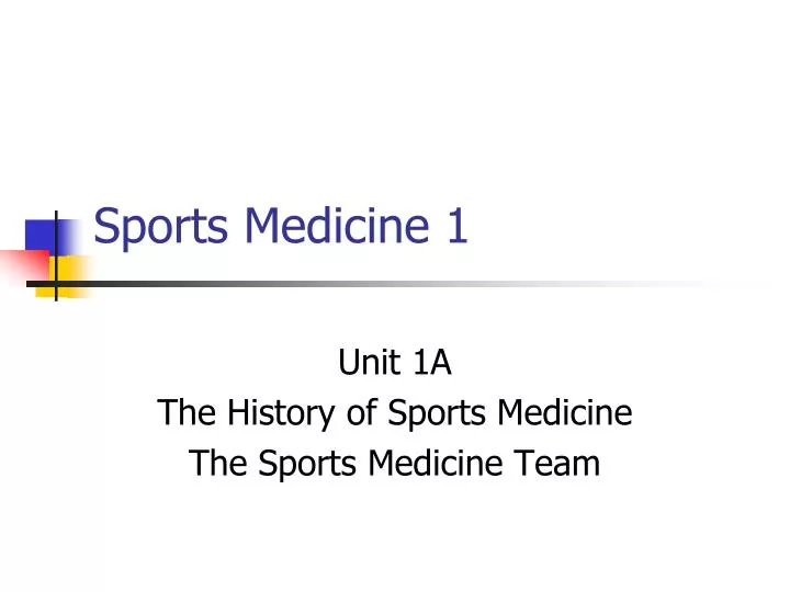 sports medicine 1