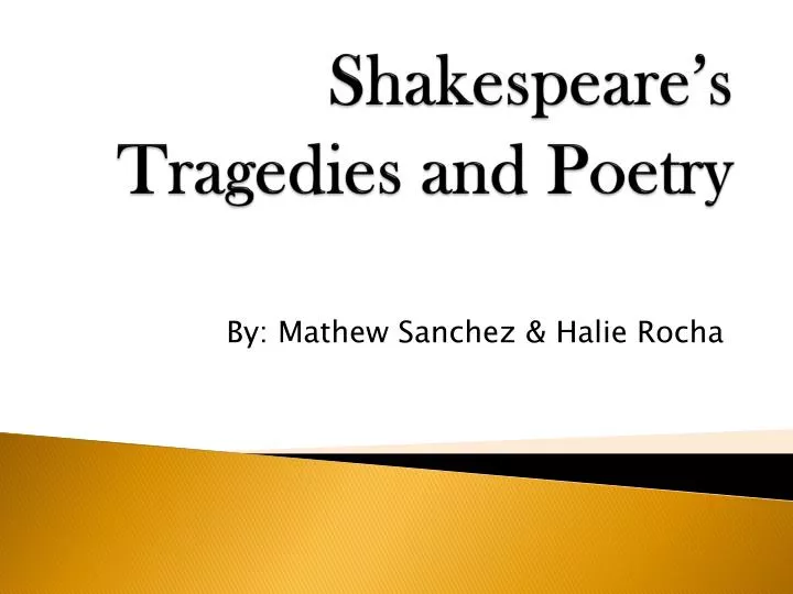 shakespeare s tragedies and poetry