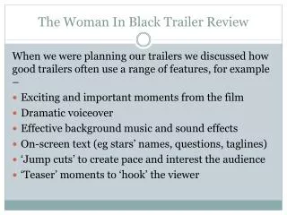 The Woman In Black Trailer Review