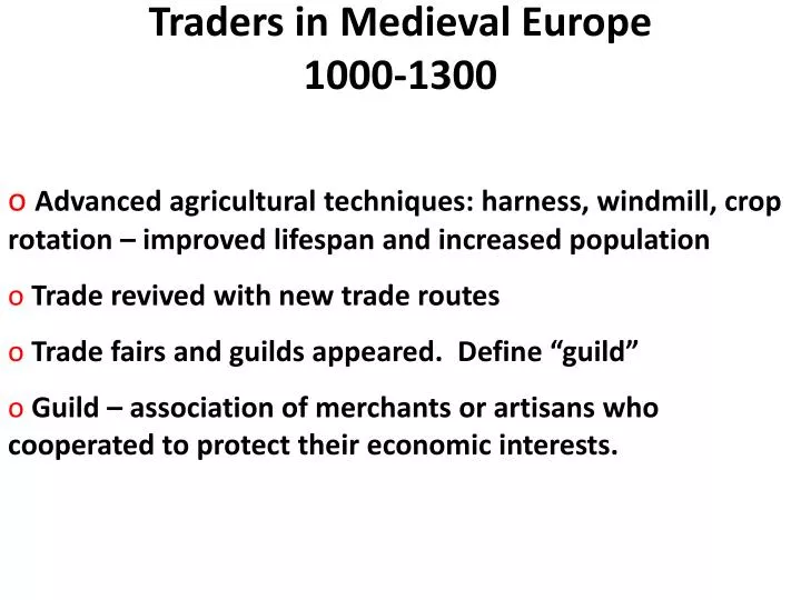 traders in medieval europe 1000 1300
