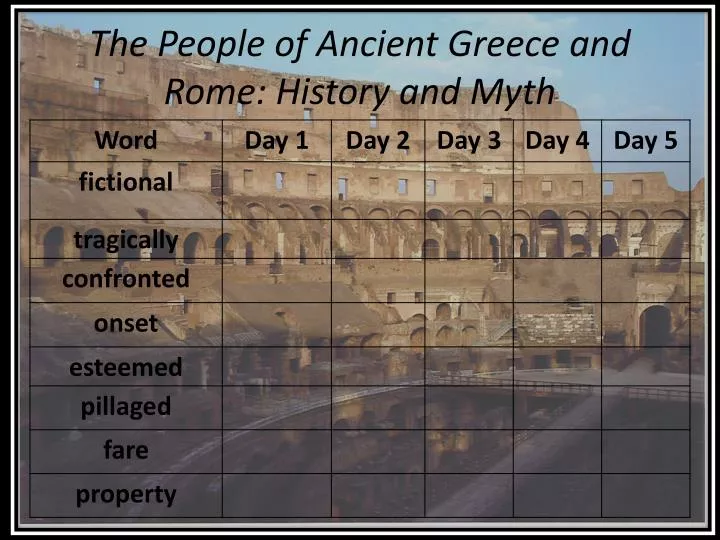 the people of ancient greece and rome history and myth