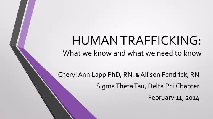 human trafficking what we know and what we need to know