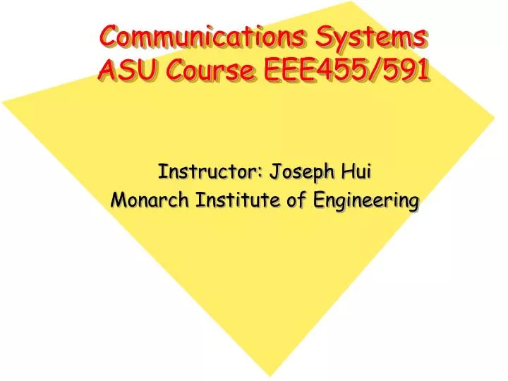 communications systems asu course eee455 591