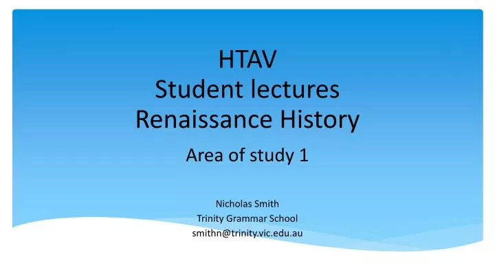 htav student lectures renaissance history