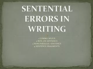 sentential errors in writing