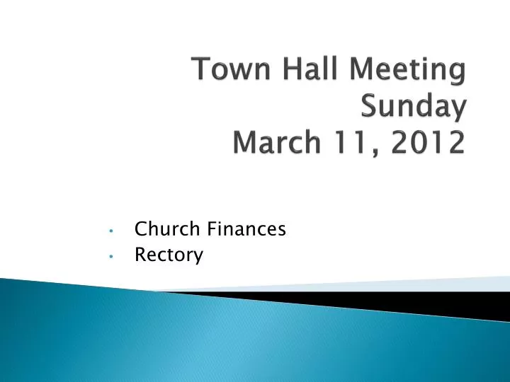 town hall meeting sunday march 11 2012