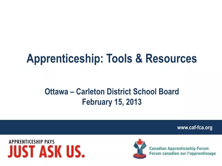 apprenticeship tools resources ottawa carleton district school board february 15 2013