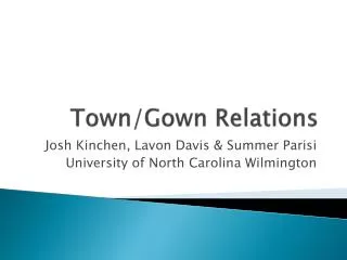 Town/Gown Relations