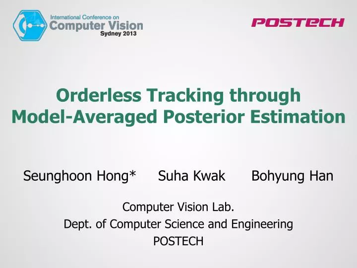 orderless tracking through model averaged posterior estimation