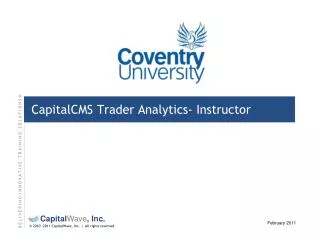 CapitalCMS Trader Analytics- Instructor