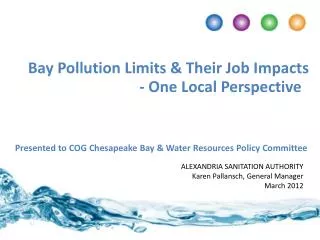 Bay Pollution Limits &amp; Their Job Impacts