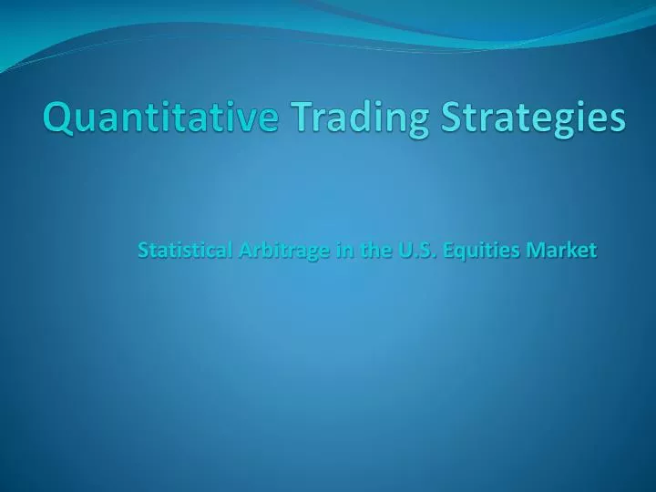 quantitative trading strategies