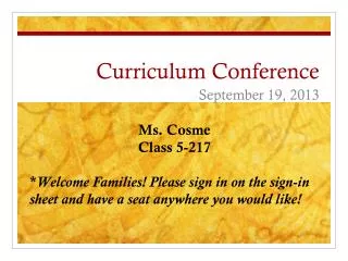 Curriculum Conference