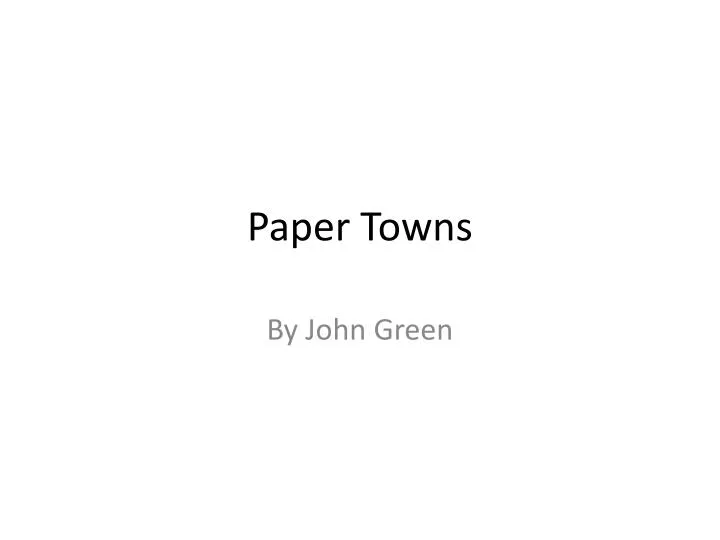 paper towns