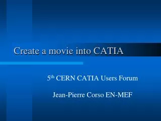 Create a movie into CATIA