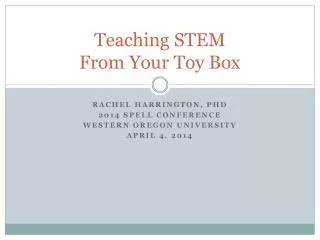Teaching STEM From Your Toy Box