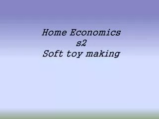 Home Economics s2 Soft toy making