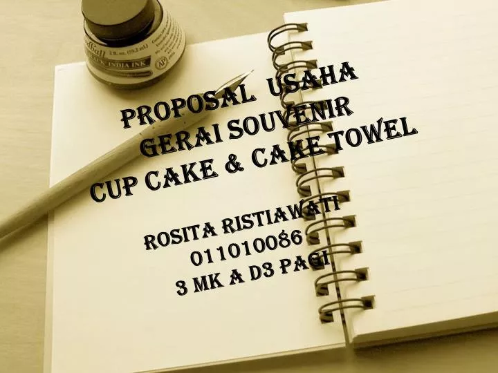 proposal usaha gerai souvenir cup cake cake towel