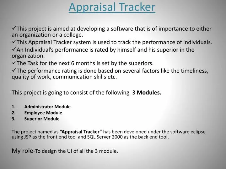 appraisal tracker