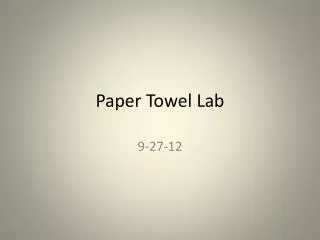 Paper Towel Lab