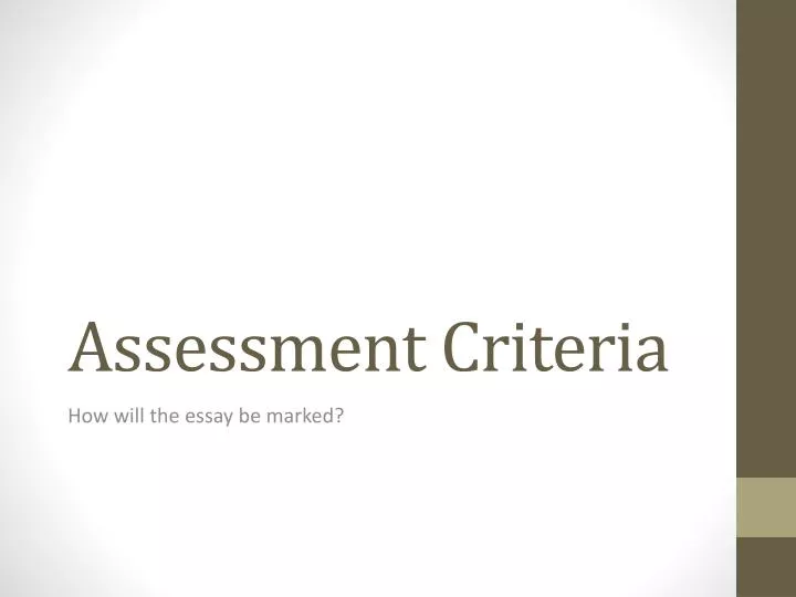 assessment criteria