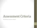 Assessment Criteria - slide 1