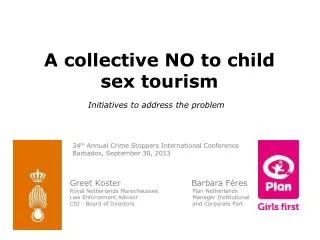 A collective NO to child sex tourism