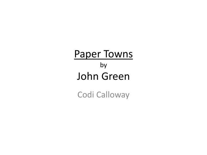 paper towns by john green