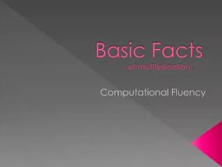 Basic Facts of mutltiplication . . .