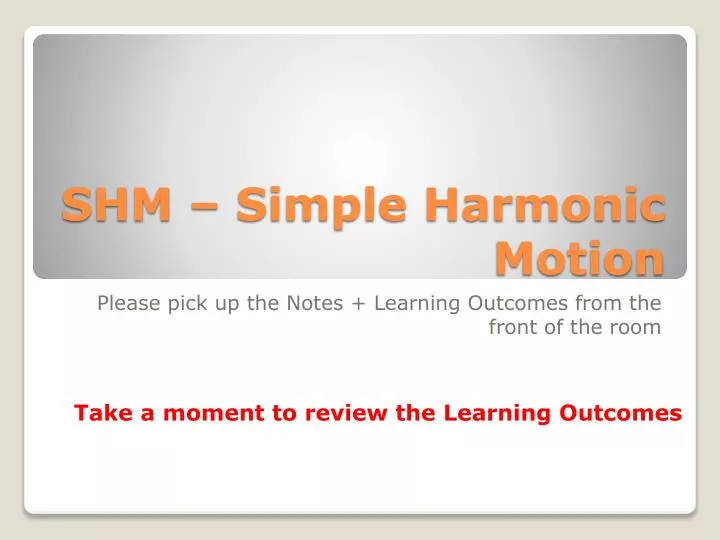 shm simple harmonic motion