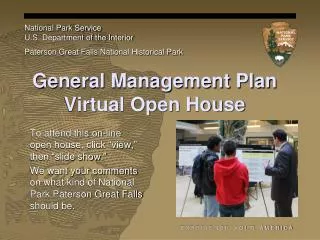 General Management Plan Virtual Open House