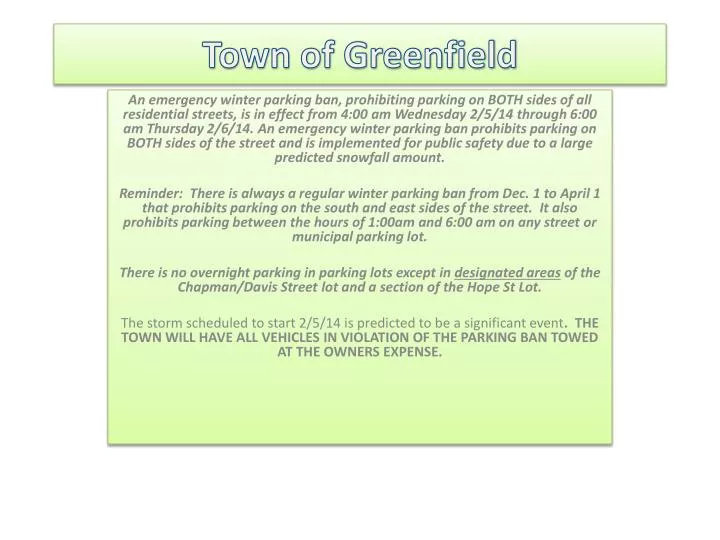 town of greenfield