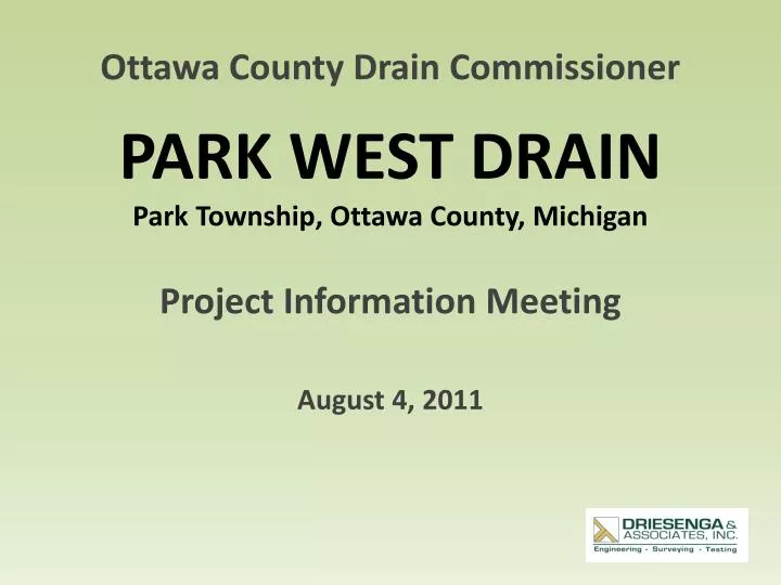 park west drain park township ottawa county michigan