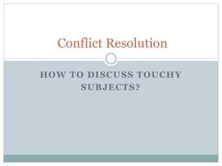 Conflict R esolution