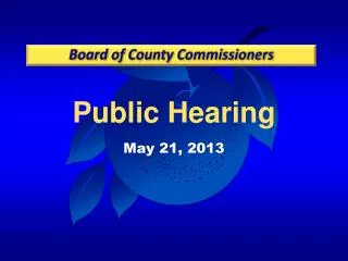 Public Hearing May 21, 2013